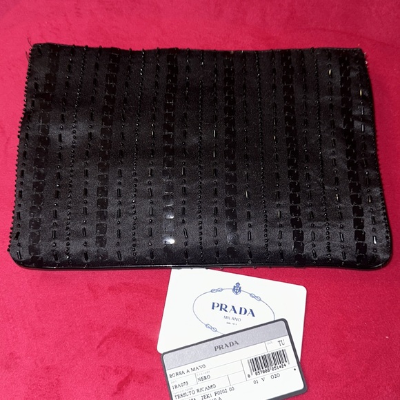 Prada beaded nylon clutch purse - Picture 2 of 13